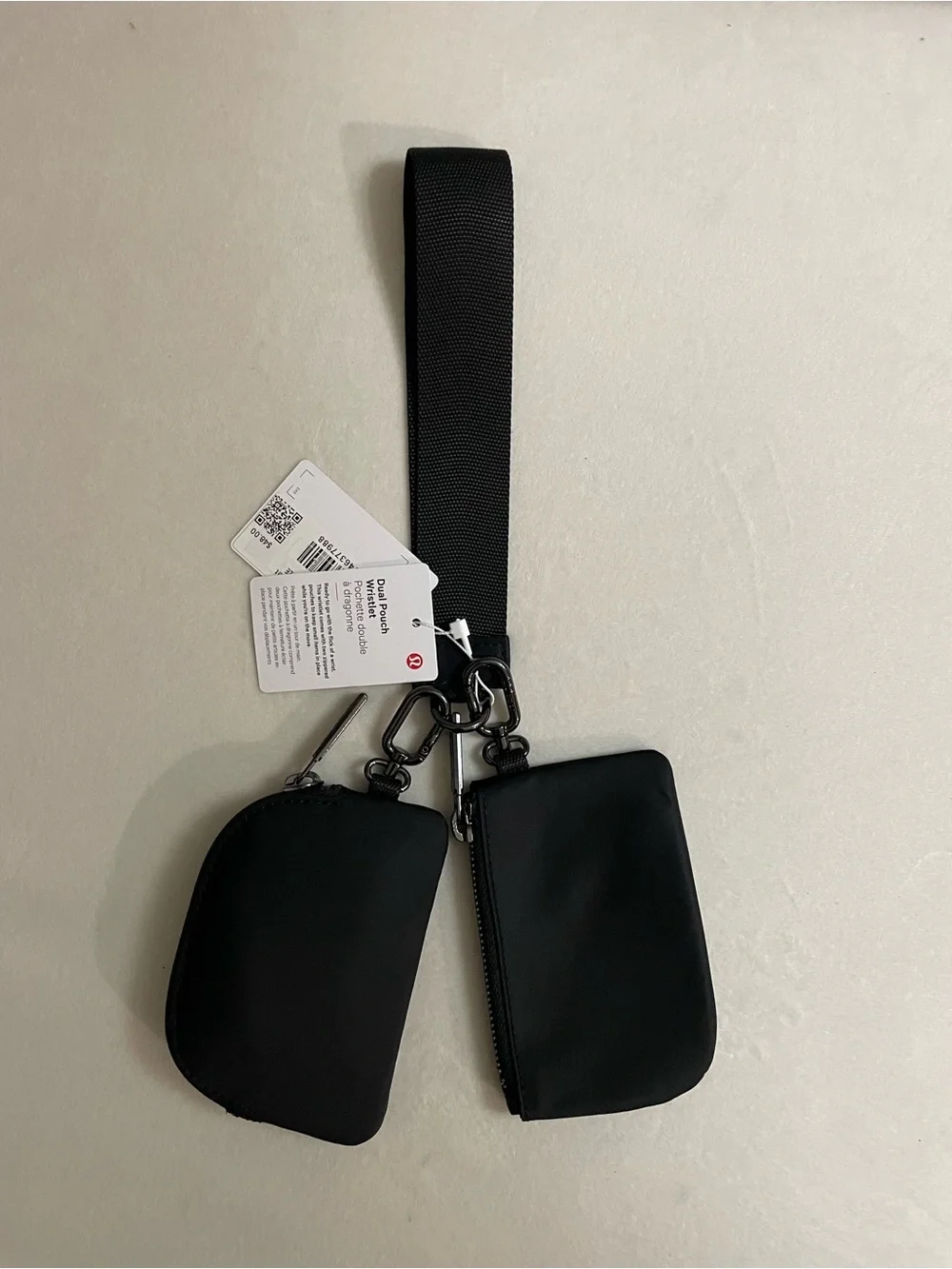 lululemon athletica NWT Dual Pouch Wristlet Strap Key & Accessory Holder Black